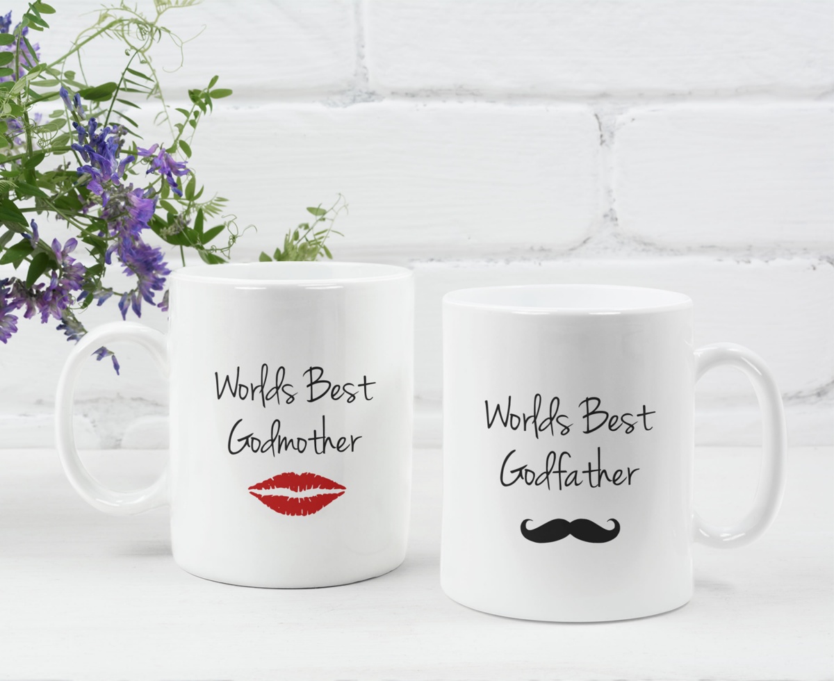 World's Best Godmother & Godfather Gift Mug Set